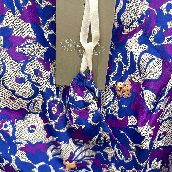 NWT Anthropologie Fei Scattered Sequins Floral Silk Skirt. Size 4 - Picture 8 of 9